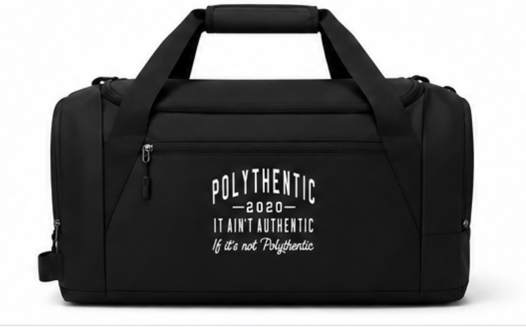 Black Polythentic Duffel Bag